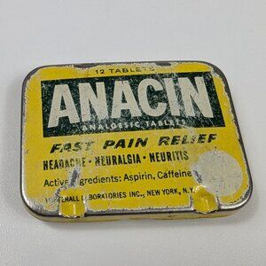 Vintage Anacin Tablet 12 Count Tin EMPTY Made in USA